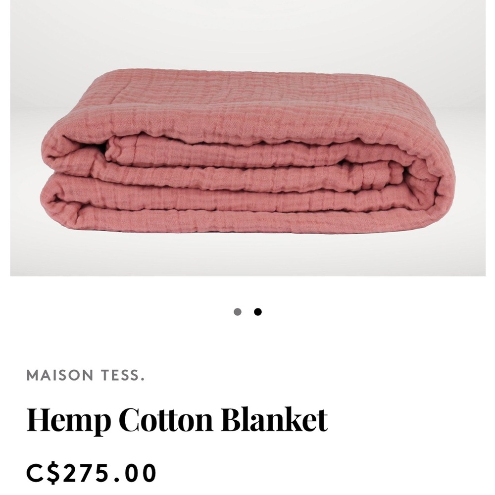 NWOT Maison Tess Hemp/Cotton/Muslin Blanket